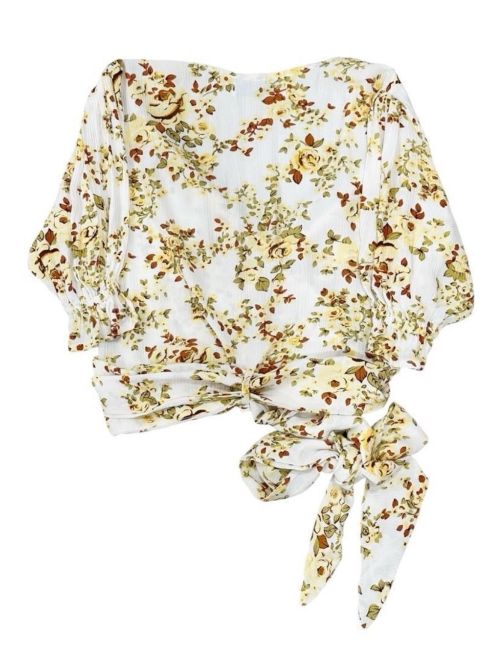 Faithfull the Brand Mali Wrap Top in Off White Goldie Top - Picture 3 of 6